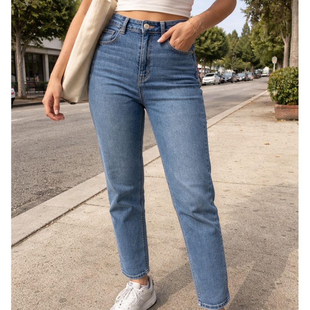 American Eagle High-Waist Tapered Leg Outfitters Jeans Women's Size 6 Blue